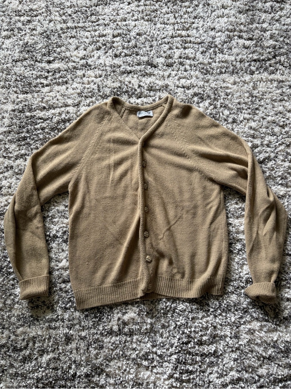 Vintage 1960’s Tan Orlon Grandpa Cardigan
